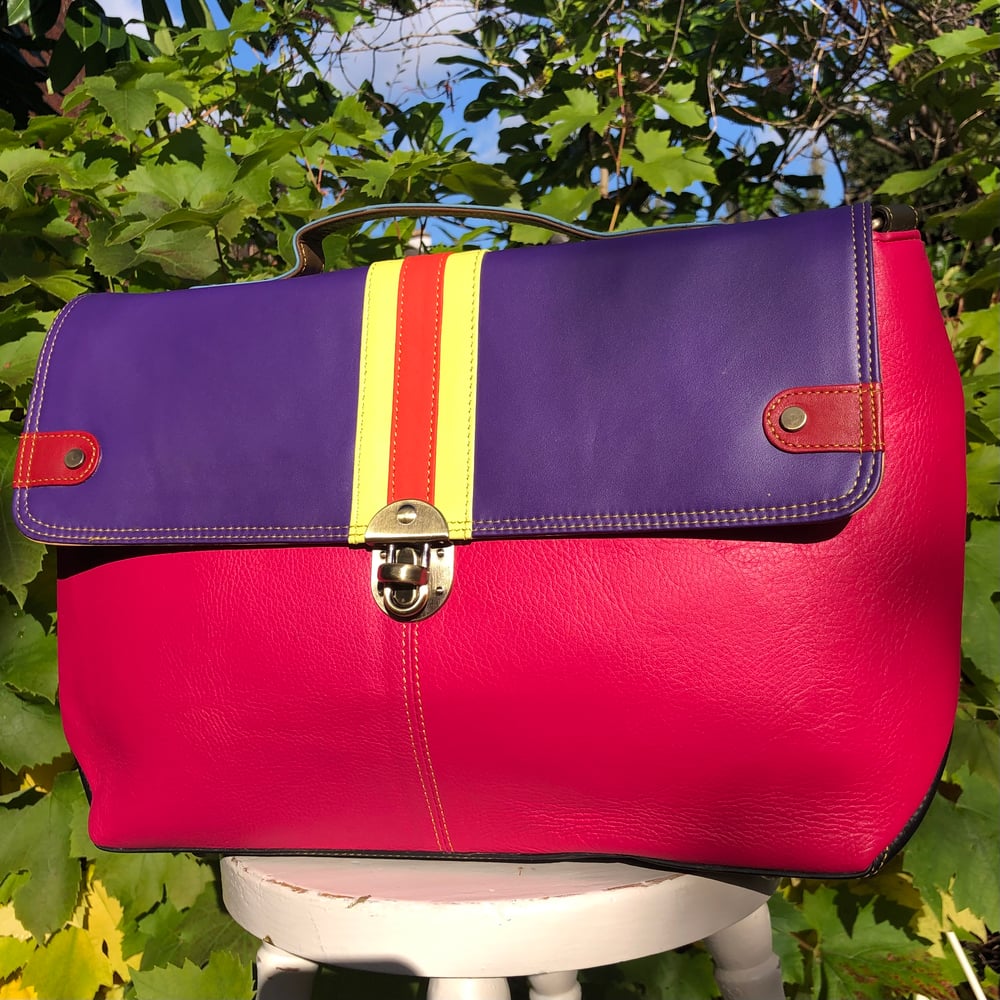 Image of Harlequin Collection - Animal/Recycled Leather Laptop Bag #19C