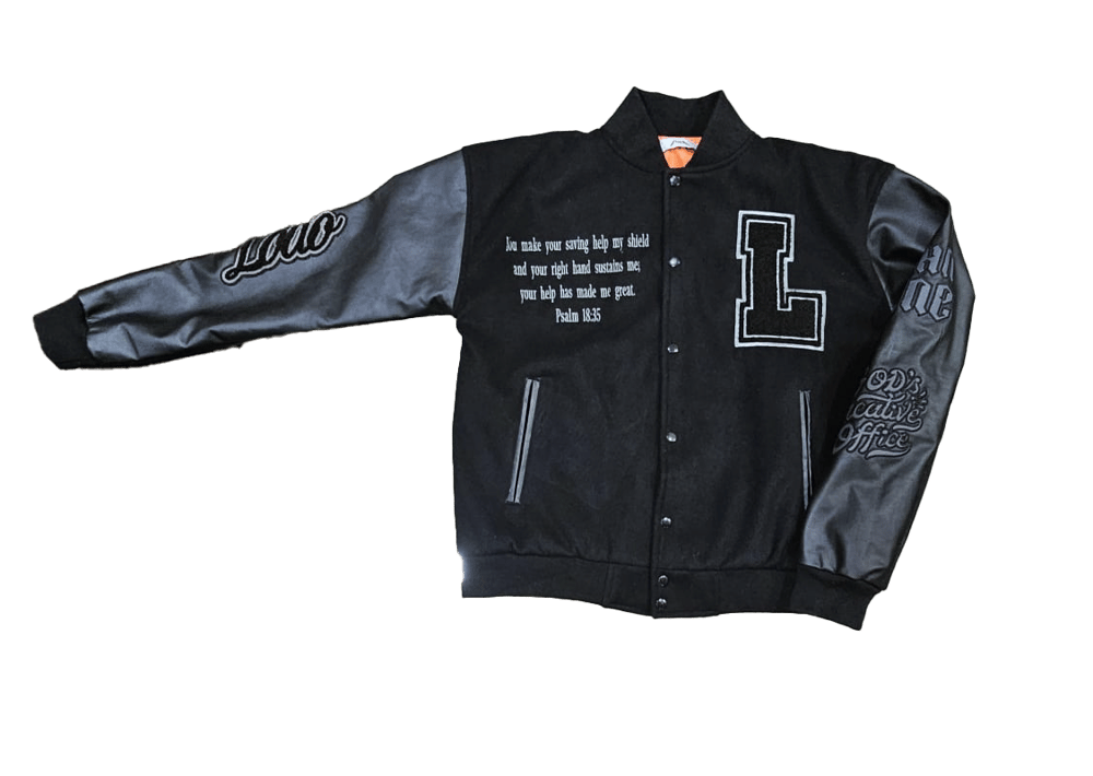 Image of Black "Saved Social Club" Varsety Jackets