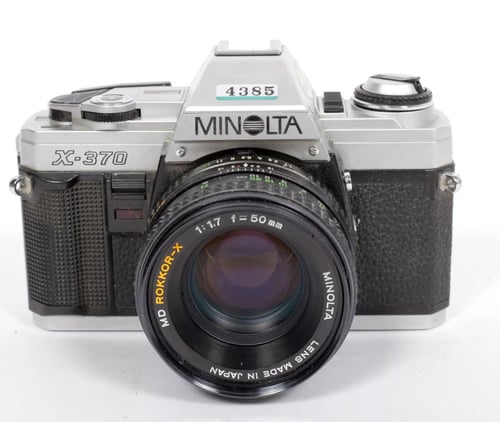 Image of Minolta X-370 35mm SLR Film Camera + MD Rokkor X 50mm F1.7 lens #4385