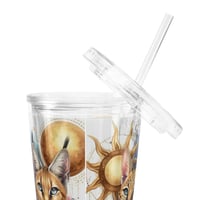 Image 5 of Sun & Moon Serval Caracal Clear plastic tumbler 16 oz