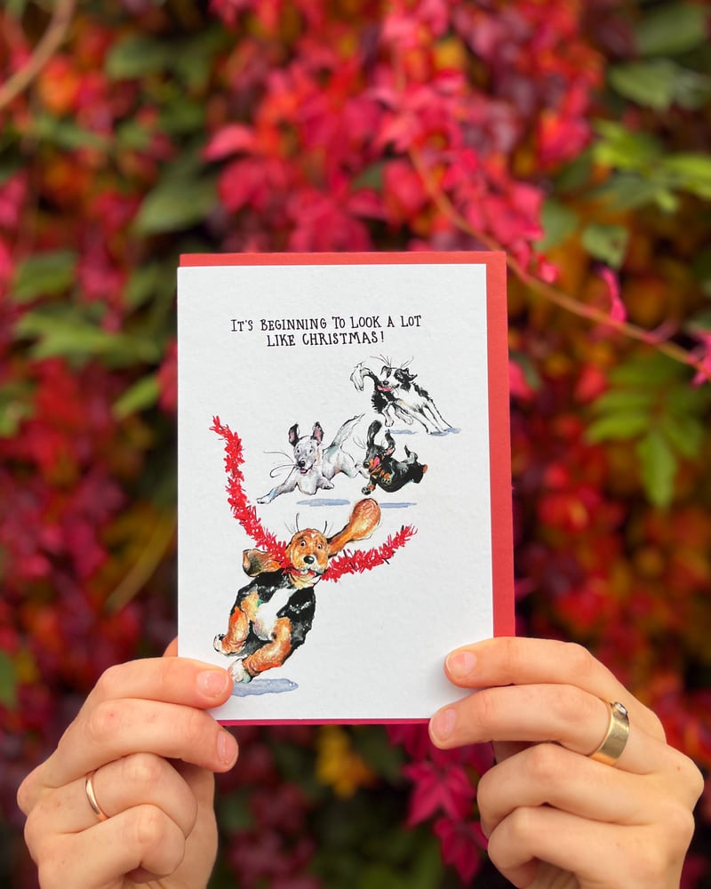 Image of tinsel chase card