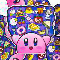 Hungry Round Pink Alien Car Peeker Sticker