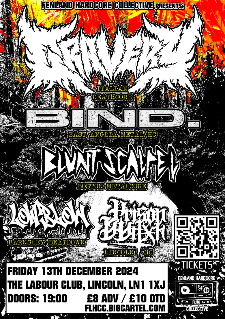 Image of Gravery (Italy), Bind., Blunt Scalpel, Lowblow, Prison VVitxh. The Labour Club, Lincoln. 13/12/24.