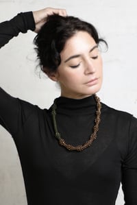 Image 1 of one-of-a-kind PUSLES necklace -- light bronze/matte olive