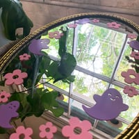 Image 3 of Ghost Flower Bat Mirror - Metal Frame