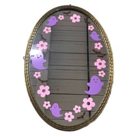 Image 1 of Ghost Flower Bat Mirror - Metal Frame