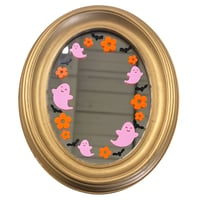 Image 1 of Ghost Flower Bat Mirror - Wood Frame