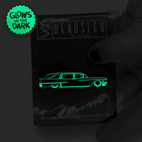 Image 2 of Fitty-Eight Hearse Glow-In-The-Dark 2.5-Inch Lapel Pin