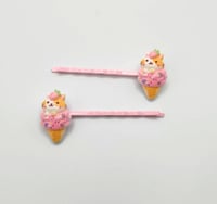 Image 4 of Kawaii Kitty Ice Cream Hair Pins 2 piece set