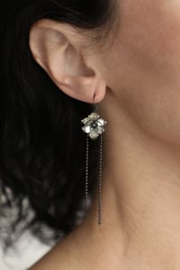 Image 3 of WIREWORK chained orchid earrings
