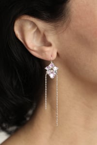 Image 5 of WIREWORK chained orchid earrings