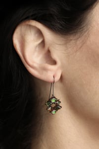 Image 3 of WIREWORK drop orchid earrings