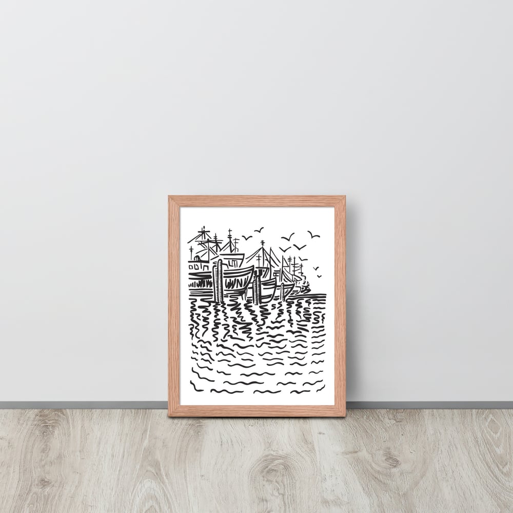 The Docks Print - Framed