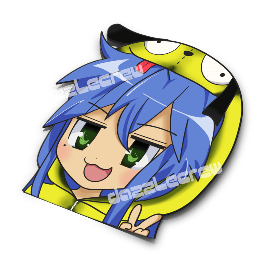 Image of Konata x Gir from invader zim small sticker