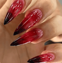 Blood Red Press-On Nails Gradient Long Pointed