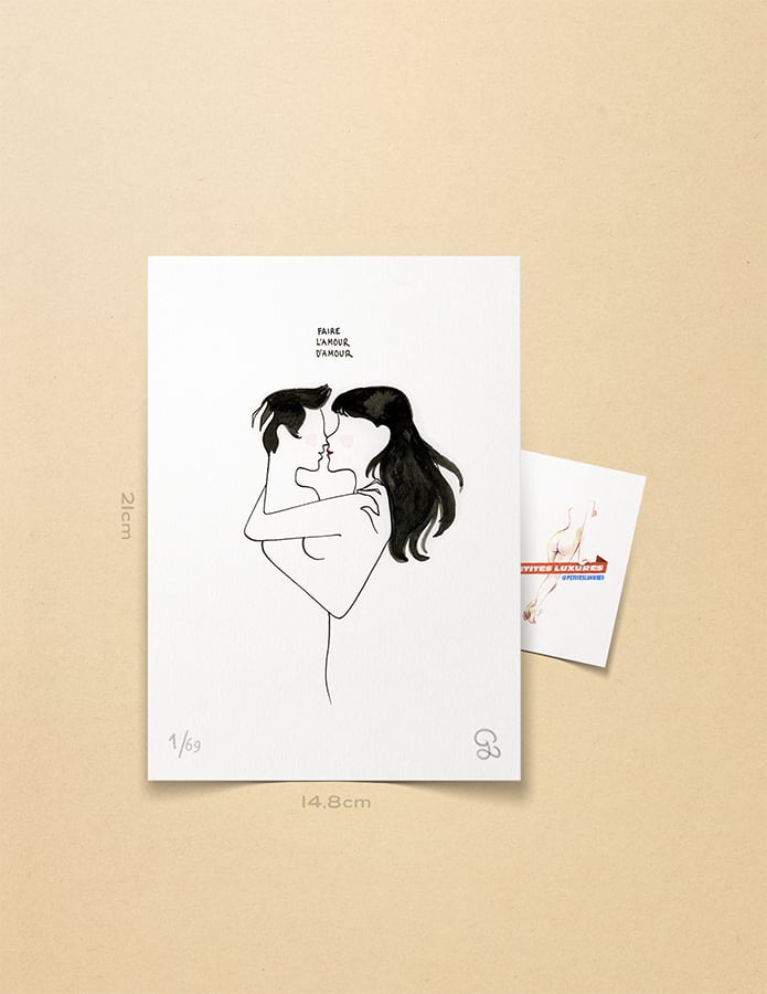 Image of "Faire l'Amour d'Amour" limited homemade art print