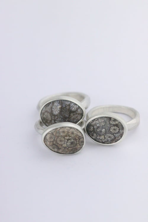 Image of FOSSILISED CORAL RING