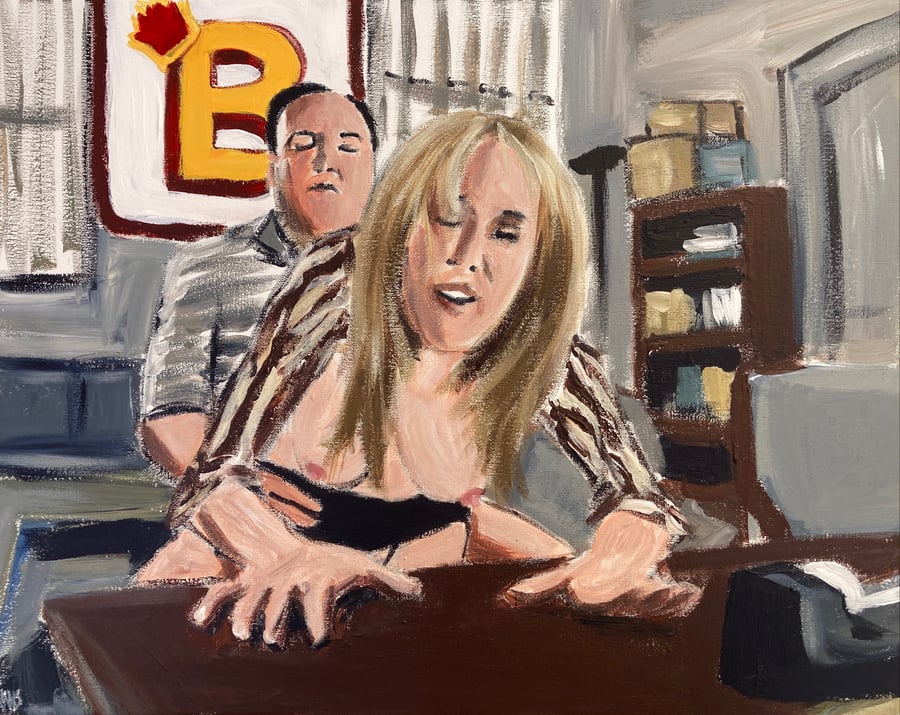 Image of Tony at Barone sanitation original on canvas