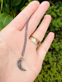 Image 5 of pink sapphire crescent moon necklace 