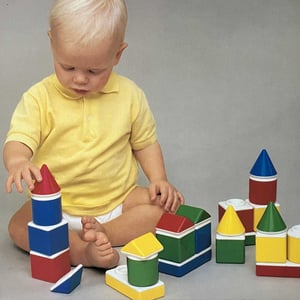 Image of Blocs de construction Ambi Toys années 90 avec boîte