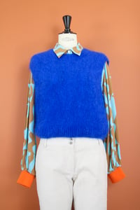 Image 1 of Pull sans manche mohair Bleu