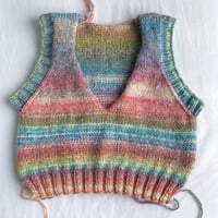 Image 6 of candy floss v-neck sweater vest