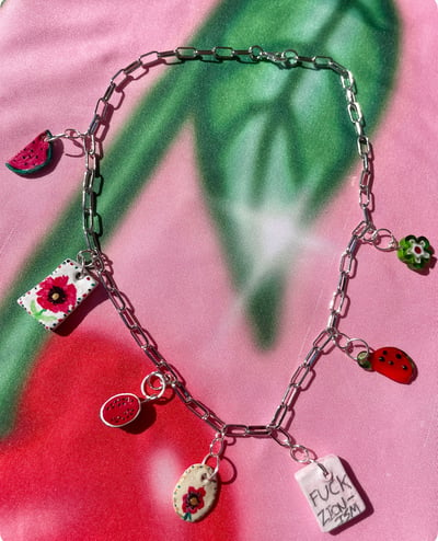 Image of Viva Palestina charmed necklace