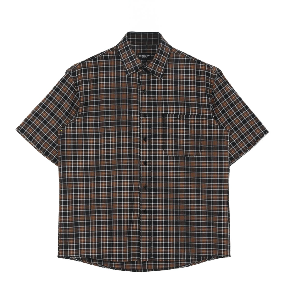 Image of script button-up [brown]