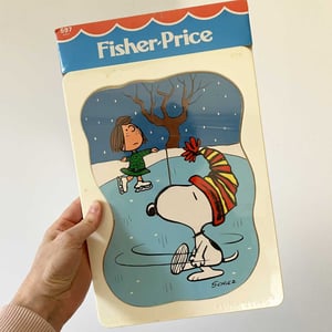 Image of Puzzle Snoopy patineur Fisher Price années 80