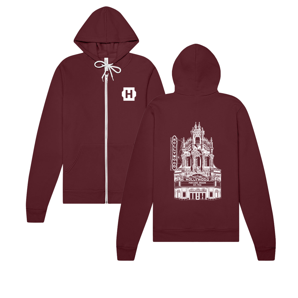 Image of *Pre-order only* Hollywood Theatre Hoodie - Maroon