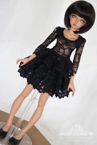 Image 4 of LIMITED - black lace peplum top for MNF/PetiteMarionette girls