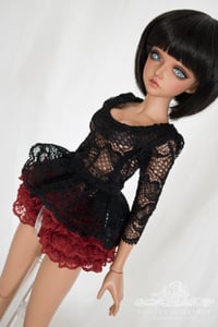 Image 1 of LIMITED - black lace peplum top for MNF/PetiteMarionette girls