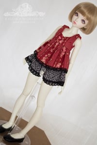 Image 5 of LIMITED - Red cotton top for MNF/PetiteMarionette girls