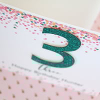 Image 6 of Handmade 13th Birthday Card. Personalised 13 Card. 4 Colours. Granddaughter Daughter 13 Card.