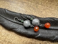 Image 9 of Floral Karen Hill Tribe and Carnelian earrings n76