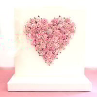 Image 1 of Breast Cancer Card. Pink Heart Card. Encouragement Card. Get Well Soon. Thinking of You. 