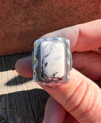 Image 4 of WL&A Handmade White Buffalo Arrowhead Signet Ring - Size 12