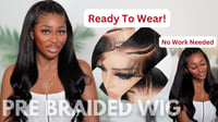 Pre Braided Straight Wig 