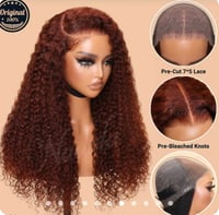 Reddish Brown Curly Closure Wig 