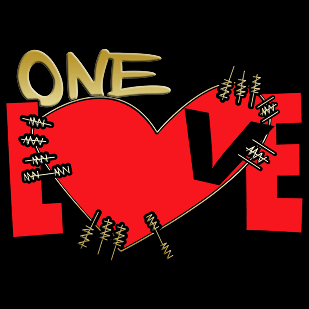 Image of ONE LOVE TEE RED & GOLD | TOGETHER WE STAND