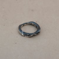 Image 1 of primordial // sandcast sterling silver ring (6.5) 
