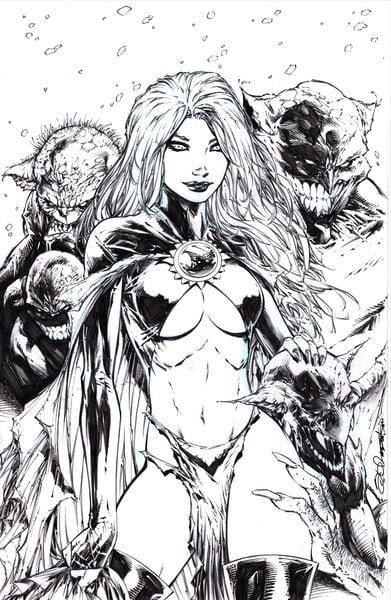 Image of The Goblin Queen Original Pencil Pin-Up Art 11" x 17"