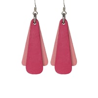 Australian leather earrings - 'Belle'. Deep pink, warm pink [BPP-801]