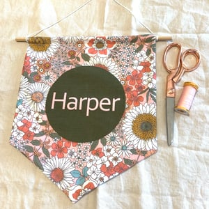 Image of Floral Name Banner