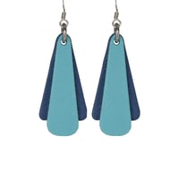 Australian leather earrings - 'Belle'. Blue, navy blue [BBN-803]