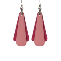 Australian leather earrings - 'Belle'. Warm pink, deep pink [BPP-812]