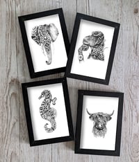 Image 1 of Framed Art Cards - ANIMALS - stocking fillers