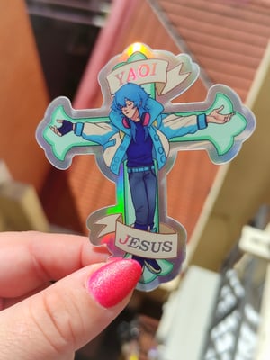 Image of Yaoi Jesus holographic sticker 