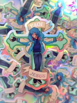 Image of Yaoi Jesus holographic sticker 