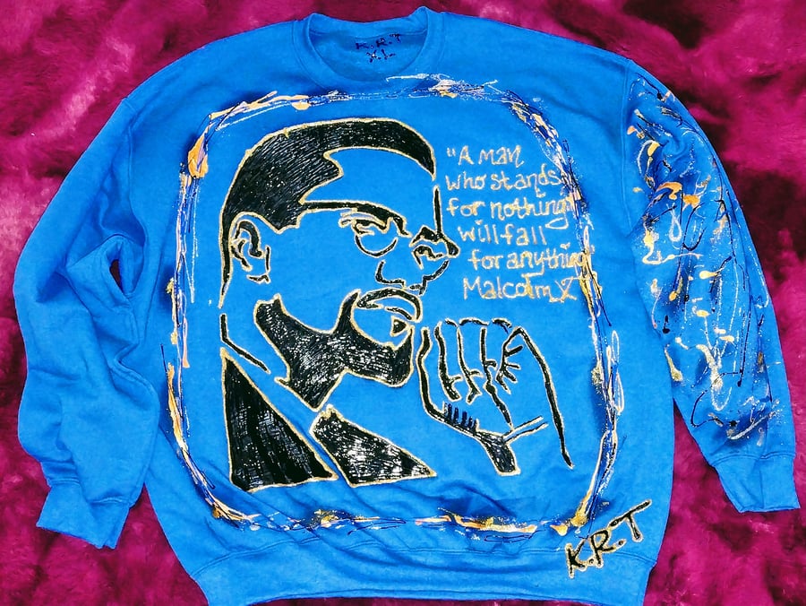 Image of Malcolm X Sweatshirt (Sapphire)